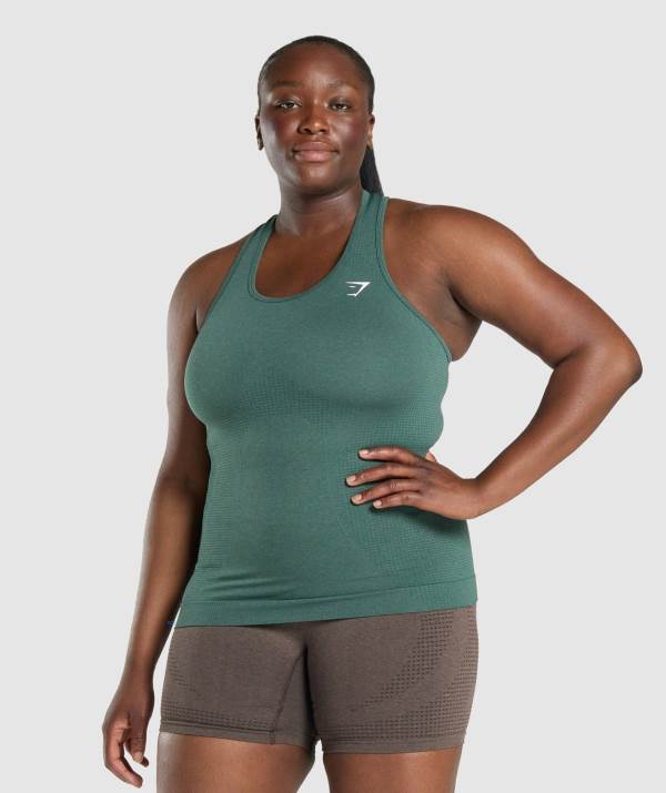 Damske Tielko Gymshark Vital Seamless 2.0 Vest Tmavo Zelene | XJ0519238